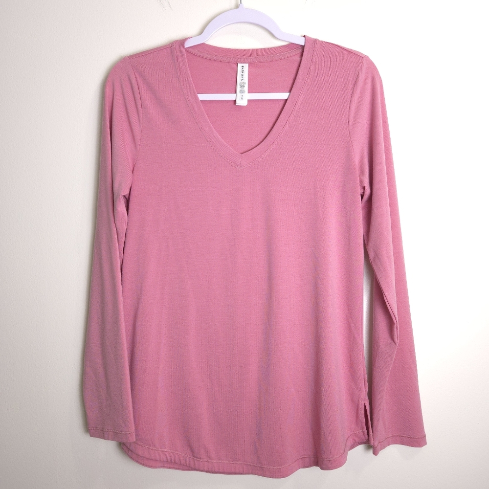 Athleta Essential Modal Blend V Neck Basic Pink T… - image 2